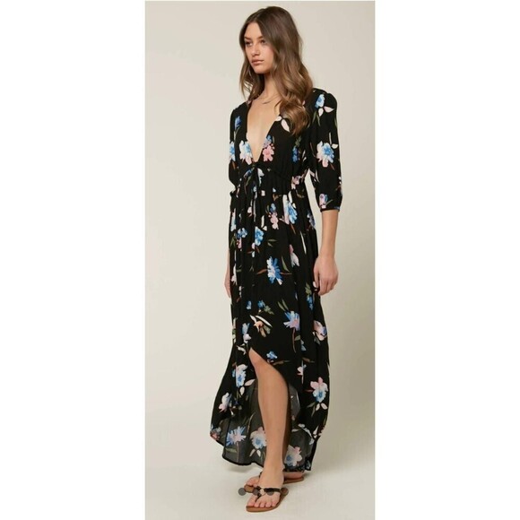 New O'NEILL Women's Boyce Maxi Dress Floral Black Size XS/S - Picture 2 of 13